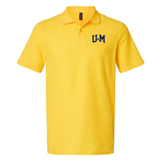 Michigan Initial Wordmark LC Softstyle Pique Polo