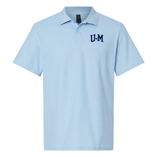 Michigan Initial Wordmark LC Softstyle Pique Polo