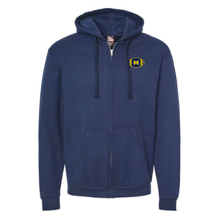 Michigan Football Outline LC BTB Fleece Full Zip Hoodie