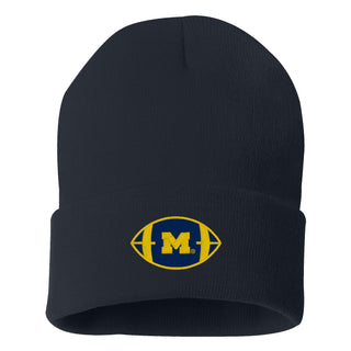 Michigan Football Outline Cuffed Beanie - Navy
