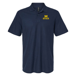 Michigan Spirit Block LC Softstyle Pique Polo - Navy