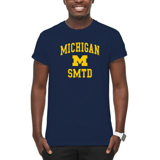 Arch Logo University of Michigan SMTD Basic Cotton Short Sleeve T-Shirt - Navy