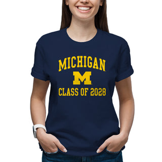 Michigan Arch Logo Class of 2028 T-Shirt - Navy