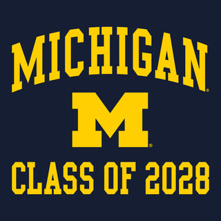 Michigan Arch Logo Class of 2028 Hoodie - Navy