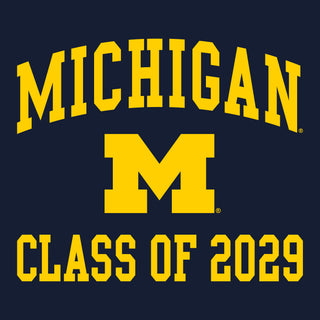 Michigan Arch Logo Class of 2029 T-Shirt - Navy