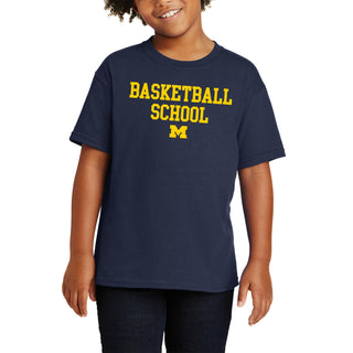 Michigan Basketball School Youth T-Shirt - Navy
