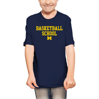 Michigan Basketball School Youth T-Shirt - Navy
