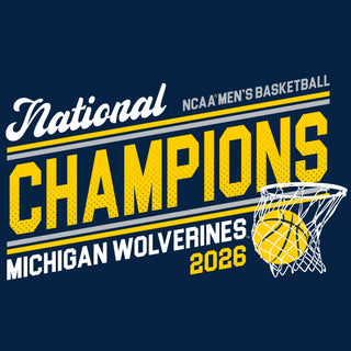 Michigan 2026 Basketball National Champions Action Play Toddler T-Shirt - Navy