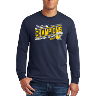 Michigan 2026 Basketball National Champions Action Play Long Sleeve - Navy