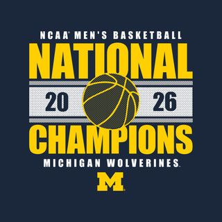 Michigan 2026 Basketball National Champions Enmeshed NLA T-Shirt - Midnight Navy
