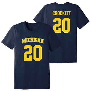 Michigan NIL Crockett 20 Canvas Triblend T-Shirt - Solid Navy
