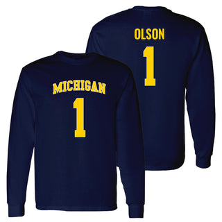 Michigan NIL Olson 1 Long Sleeve - Navy