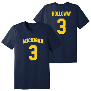 Michigan NIL Holloway 3 Canvas Triblend T-Shirt - Solid Navy