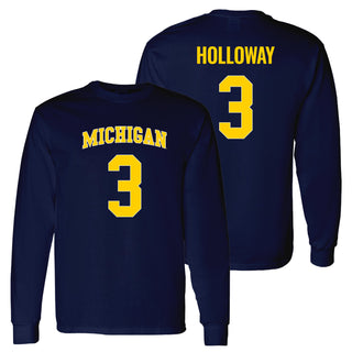 Michigan NIL Holloway 3 Long Sleeve - Navy