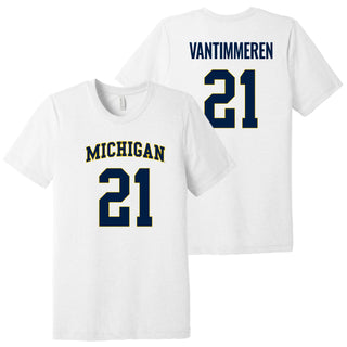 Michigan NIL VanTimmeren 21 Canvas Triblend T-Shirt - Solid White