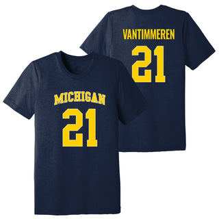 Michigan NIL VanTimmeren 21 Canvas Triblend T-Shirt - Solid Navy