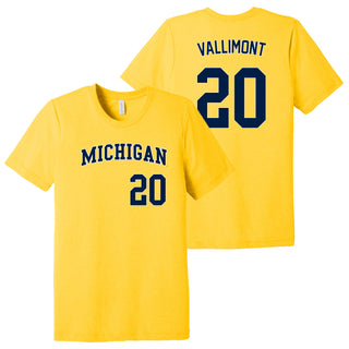Michigan NIL Softball Vallimont 20 Triblend T-Shirt - Yellow Gold