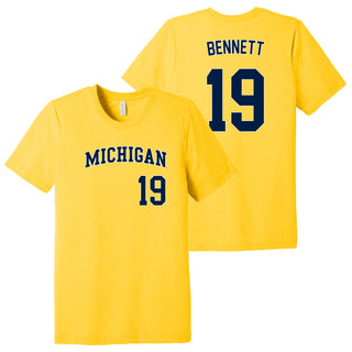 Michigan NIL Softball Bennett 19 Triblend T-Shirt - Yellow Gold
