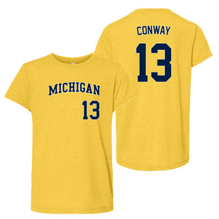 Michigan NIL Softball Conway 13 Triblend Youth T-Shirt - Yellow Gold