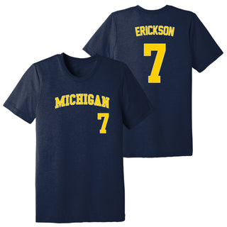 Michigan NIL Softball Erickson 7 Triblend T-Shirt - Solid Navy