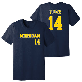 Michigan NIL Baseball Turner 14 Triblend T-Shirt - Solid Navy