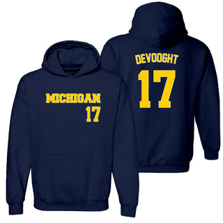 Michigan NIL Baseball DeVooght 17 Hoodie - Navy