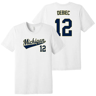 Michigan NIL Baseball Debiec 12 Triblend T-Shirt - White