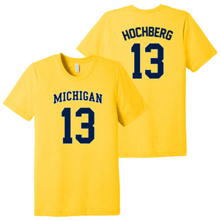 Michigan NIL Basketball Hochberg 13 Triblend T-Shirt - Yellow Gold