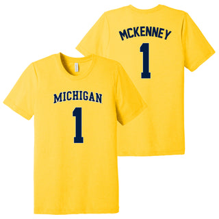 Michigan NIL Basketball McKenney 1 Triblend T-Shirt - Yellow Gold