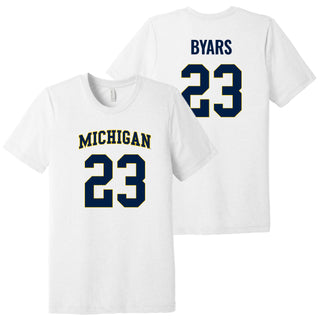 Michigan NIL Basketball Byars 23 Triblend T-Shirt - Solid White