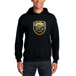 UMBC Retrievers Shield Logo Lacrosse Hoodie - Black