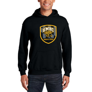 UMBC Retrievers Shield Logo Track & Field Hoodie - Black