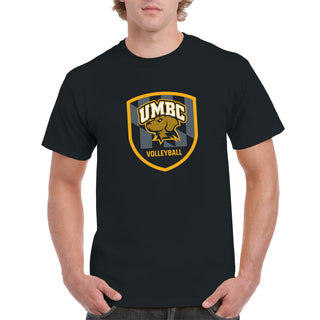 UMBC Retrievers Shield Logo Volleyball T-Shirt - Black
