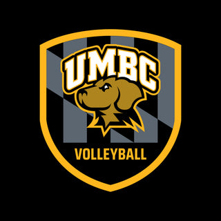 UMBC Retrievers Shield Logo Volleyball Hoodie - Black