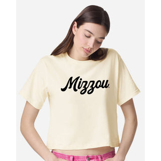 Missouri Tigers Script Logo AmApp Womens Fine Jersey Boxy Tee