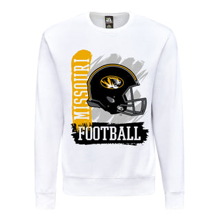 Missouri Tigers 90s Big Print JA BTB Fleece Crewneck - White