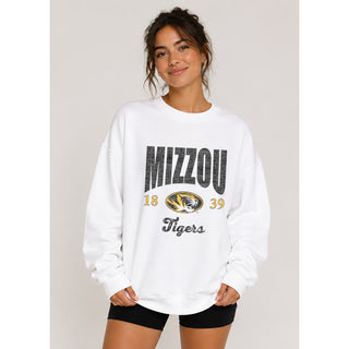 Missouri Tigers Giving Noise JA BTB Fleece Crewneck - White