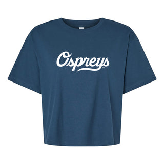 North Florida Script Logo Womens Fine Jersey Mid-Length Boxy Tee