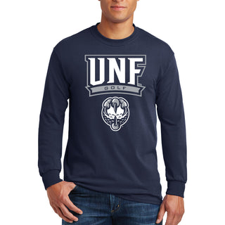 North Florida Ospreys Arch Logo Golf Long Sleeve T-Shirt - Navy