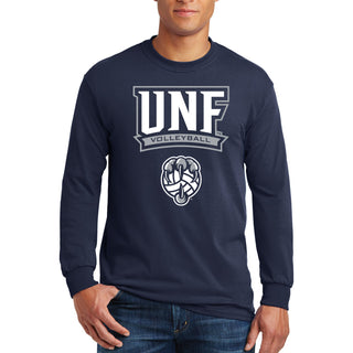North Florida Ospreys Arch Logo Volleyball Long Sleeve T-Shirt - Navy