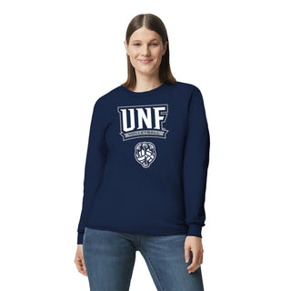 North Florida Ospreys Arch Logo Volleyball Long Sleeve T-Shirt - Navy
