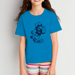 North Florida Fierce Ozzie Mascot Logo Youth T-Shirt - Sapphire