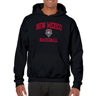 New Mexico Lobos Arch Logo Baseball Hoodie - Black
