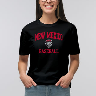 New Mexico Lobos Arch Logo Baseball T-Shirt - Black