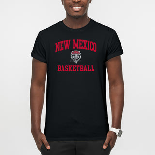 New Mexico Lobos Arch Logo Basketball T-Shirt - Black