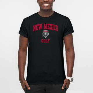 New Mexico Lobos Arch Logo Golf T-Shirt - Black
