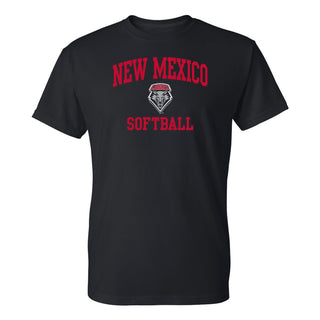 New Mexico Lobos Arch Logo Softball T-Shirt - Black