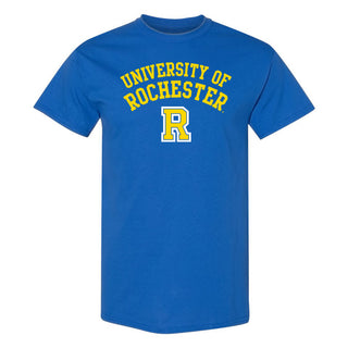 University of Rochester Yellowjackets Arch Logo Short Sleeve T Shirt - Royal