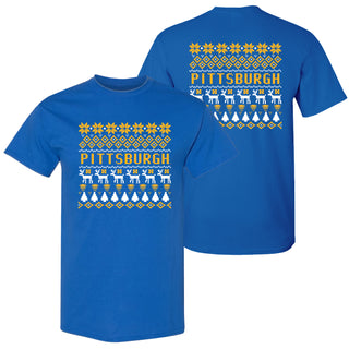 Pittsburgh Panthers Holiday Sweater T-Shirt - Royal