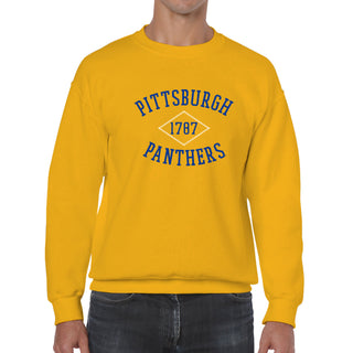 Pittsburgh Faux Stitch Arch Crewneck - Gold